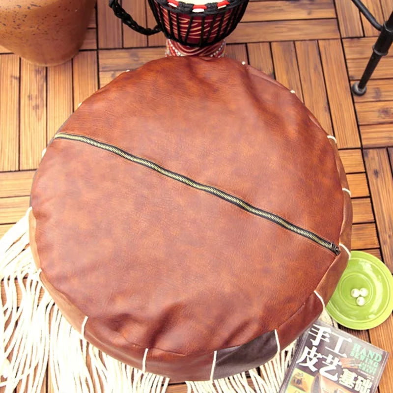 Embroidered Moroccan Pouf