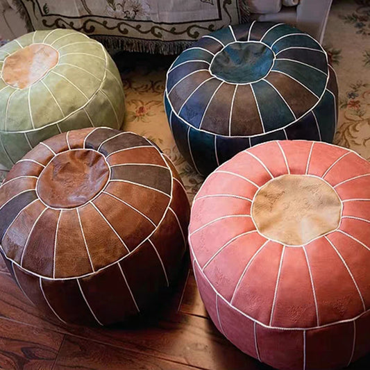 Embroidered Moroccan Pouf